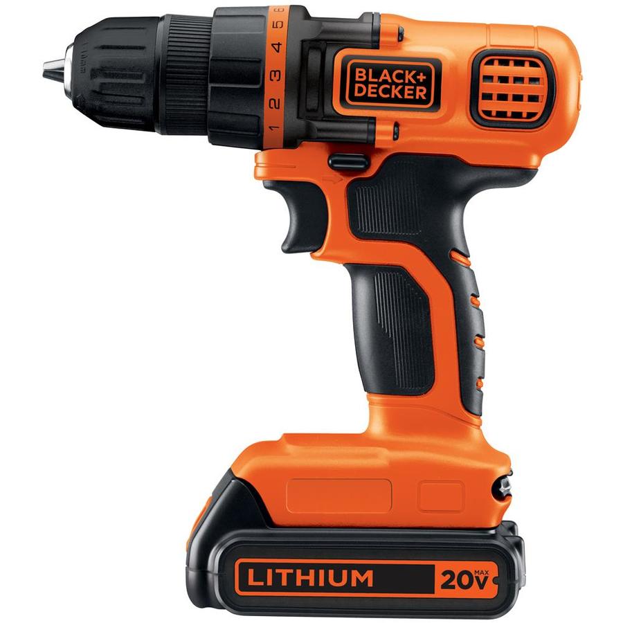 BLACK+DECKER 20-volt Max 3/8-in Cordless Drill (1.5 Ah Li-ion Batteries and  Charger Included) at