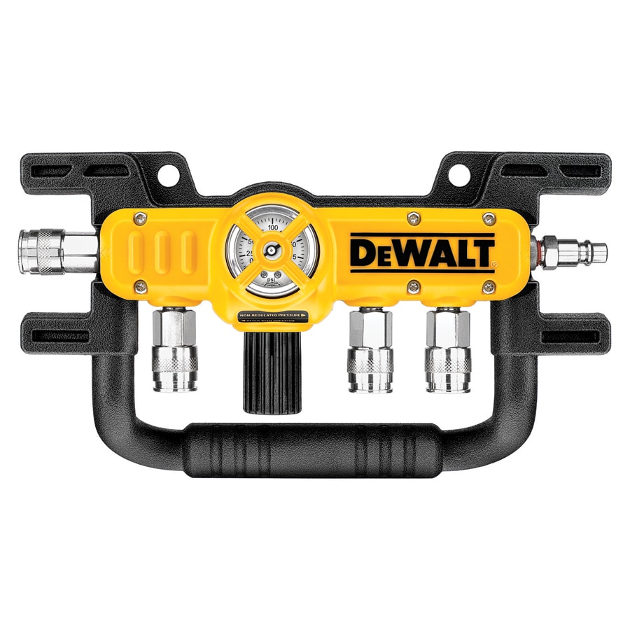 DEWALT Quadraport Air Line Splitter with Regulator and 3/8in Couplers