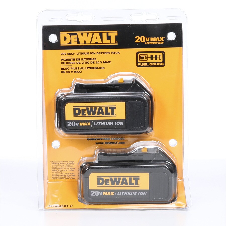 DEWALT 20-Volt Max 2-Pack 3 Amp-Hour Lithium Power Tool Battery Kit in ...