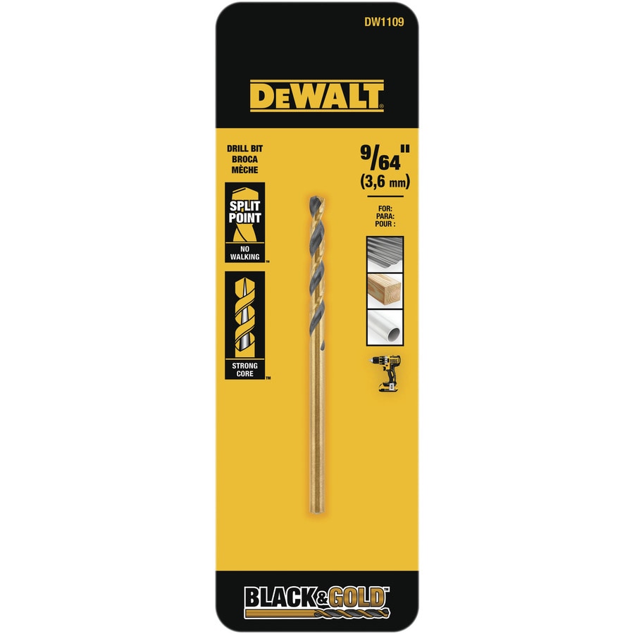 shop-dewalt-9-64-in-twist-drill-bit-for-pvc-wood-metal-stainless