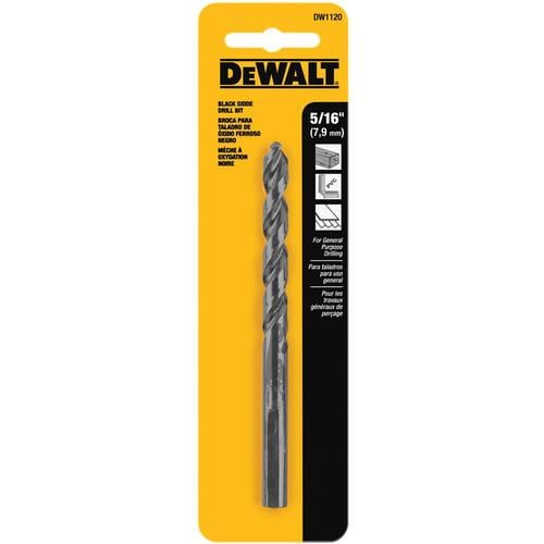 DEWALT 5/16-in x 4-9/16-in Black Oxide Coated HSS Twist Drill Bit in ...