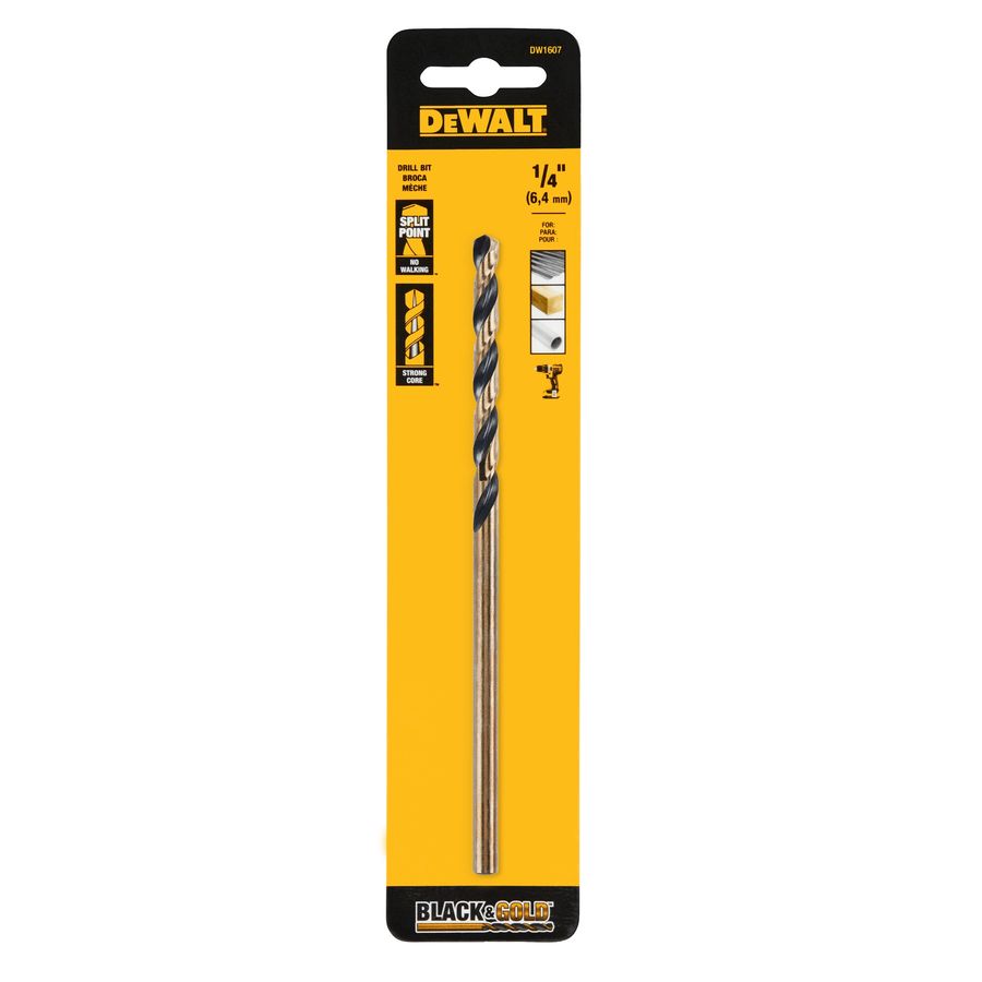 DEWALT 1/4-in x 6-in Black Oxide Coated HSS Twist Drill Bit in the ...