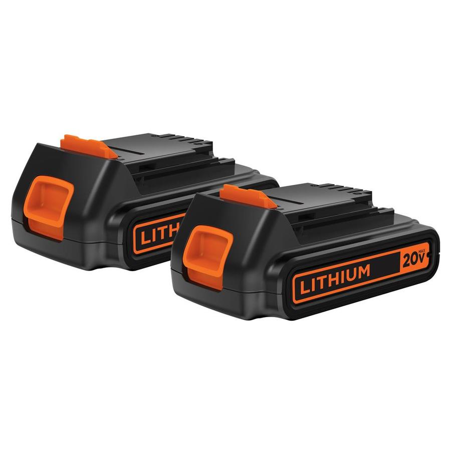 BLACK & DECKER 2-Pack 20-Volt Max 1.5-Amp-Hours Lithium Power Tool ...