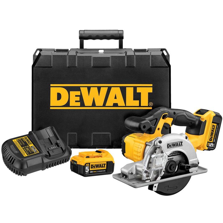 DEWALT 20-Volt Max 5-1/2-in Cordless Circular Saw with Steel Shoe (2-Batteries Included)