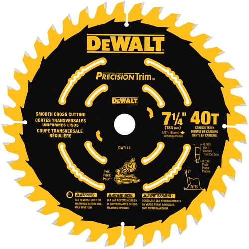 DEWALT Precision Trim 7-1/4-in 40-Tooth Carbide Miter Saw 