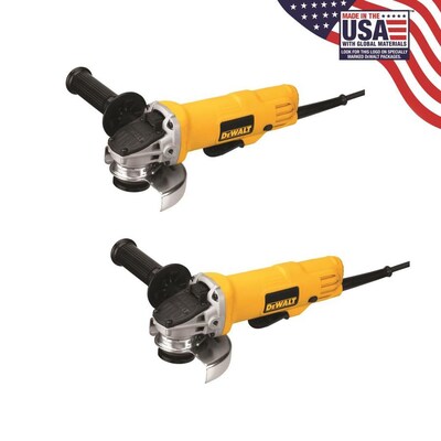 DEWALT 2-Pack 4-1/2-in 7.5 Amps Paddle Switch Corded Angle Grinder