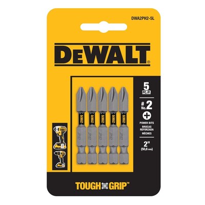 2 x Dewalt 25 Piece PH2 Standard Philips Screwdriver Bit Set Flex Tough Case