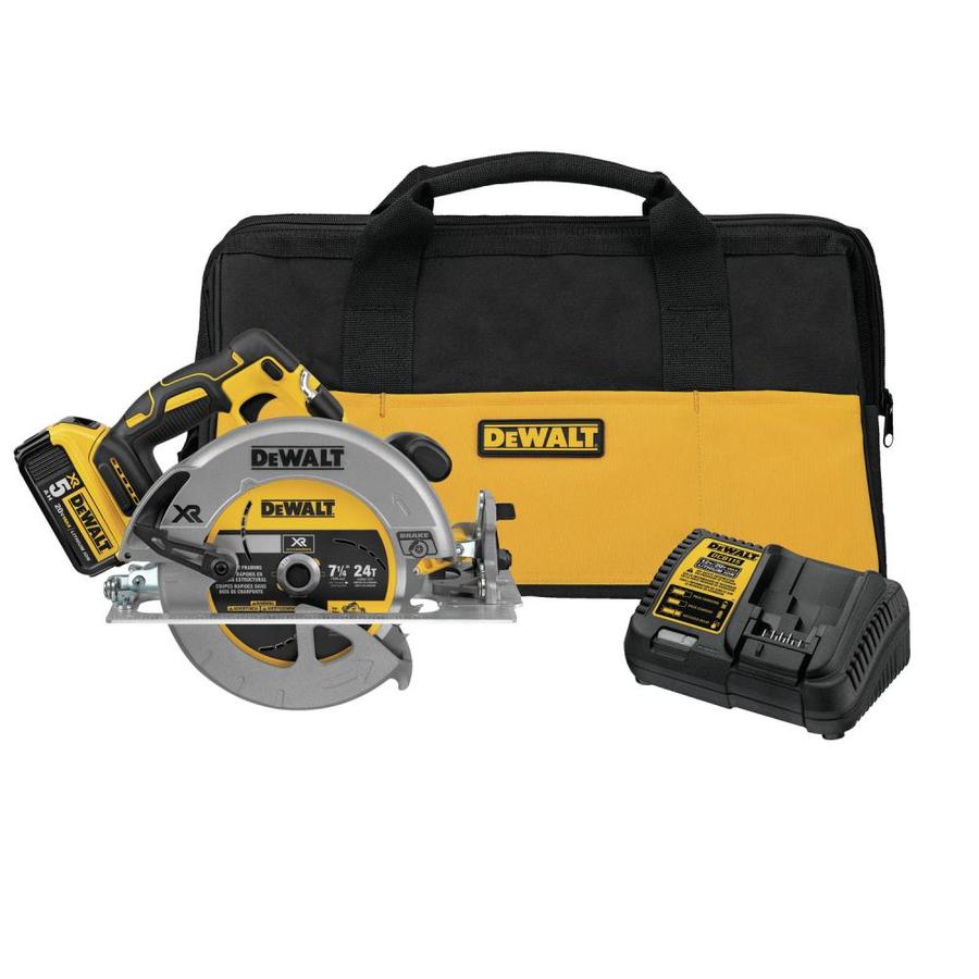 DEWALT Xr 20-Volt 7-1/4-in Cordless Circular Saw with Brake and Aluminum Shoe