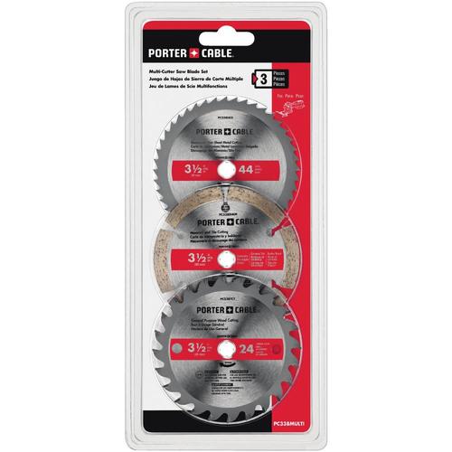 PORTERCABLE 3Pack 39/16in Carbide Circular Saw Blade Set in the Circular Saw Blades