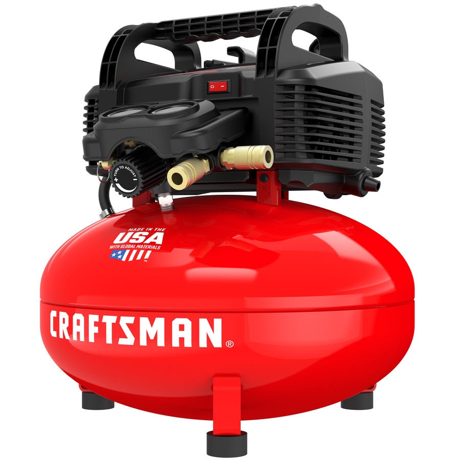 Craftsman 6 Gallon Single Stage Portable Electric Pancake Air Compressor In The Air Compressors Department At Lowes Com