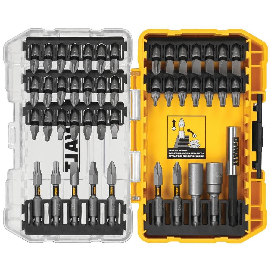 DEWALT TOUGH GRIP 45-Piece Steel Hex Shank Screwdriver Bit Set in the ...