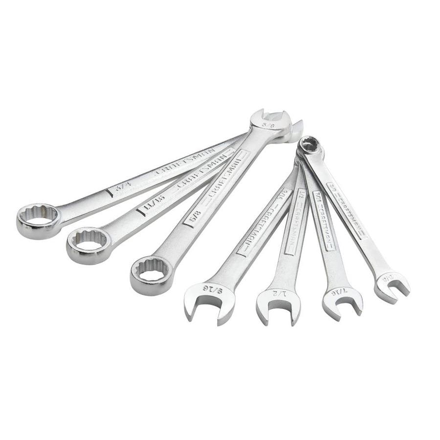 CRAFTSMAN 7-Piece Set 12-Point (SAE) Combination Wrench Set at Lowes.com