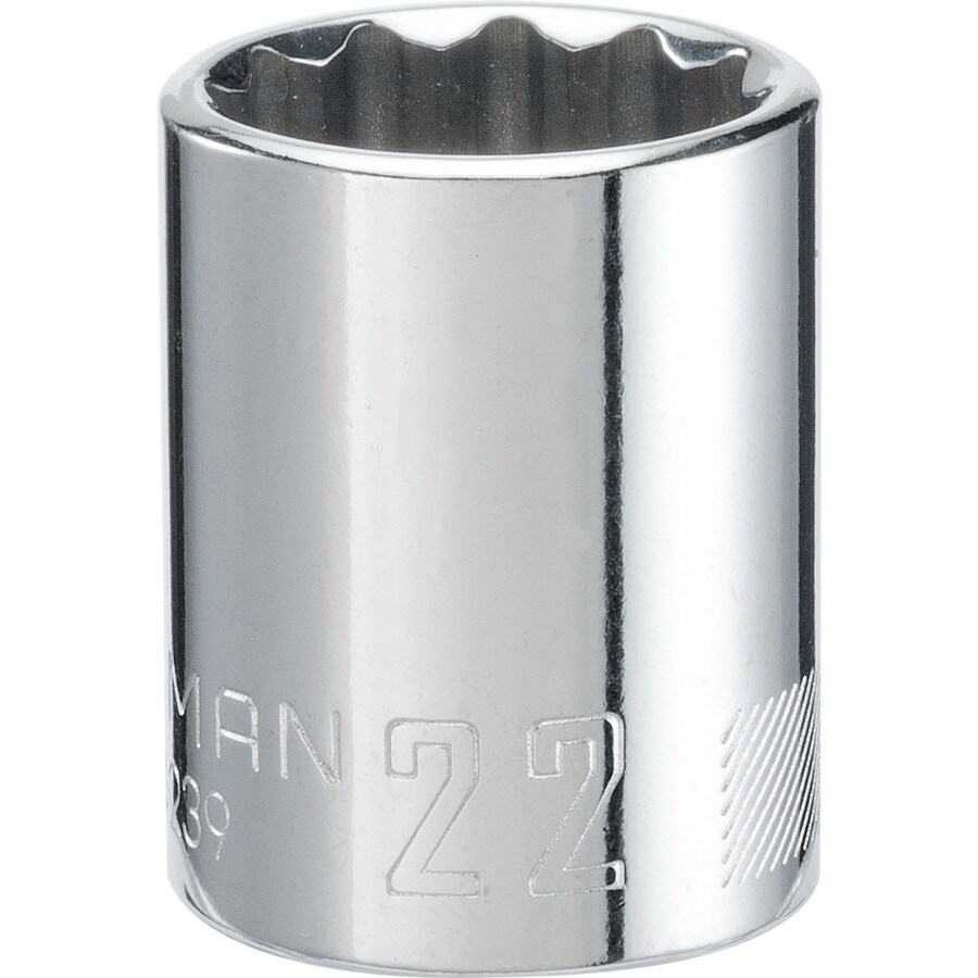 CRAFTSMAN Metric 1/2in Drive 12point 22mm Shallow Socket at