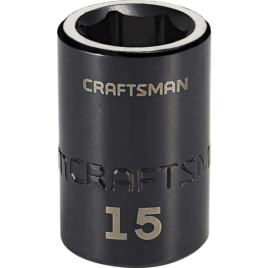 CRAFTSMAN Metric 1/2-in Drive 6-point 15mm Shallow Socket at Lowes.com