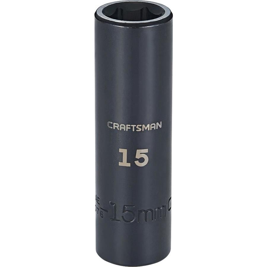 CRAFTSMAN Metric 1/2-in Drive 6-point 15mm Deep Socket at Lowes.com