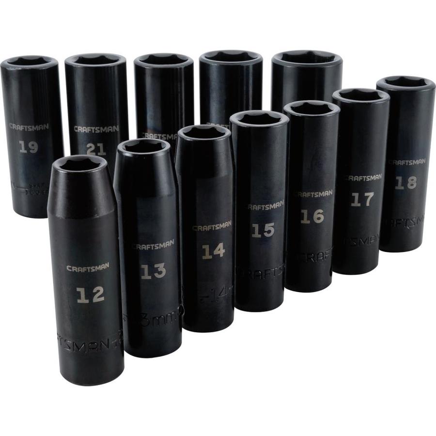 CRAFTSMAN 12-Piece 1/2-in Drive Deep 6-Point Metric Impact Socket Set