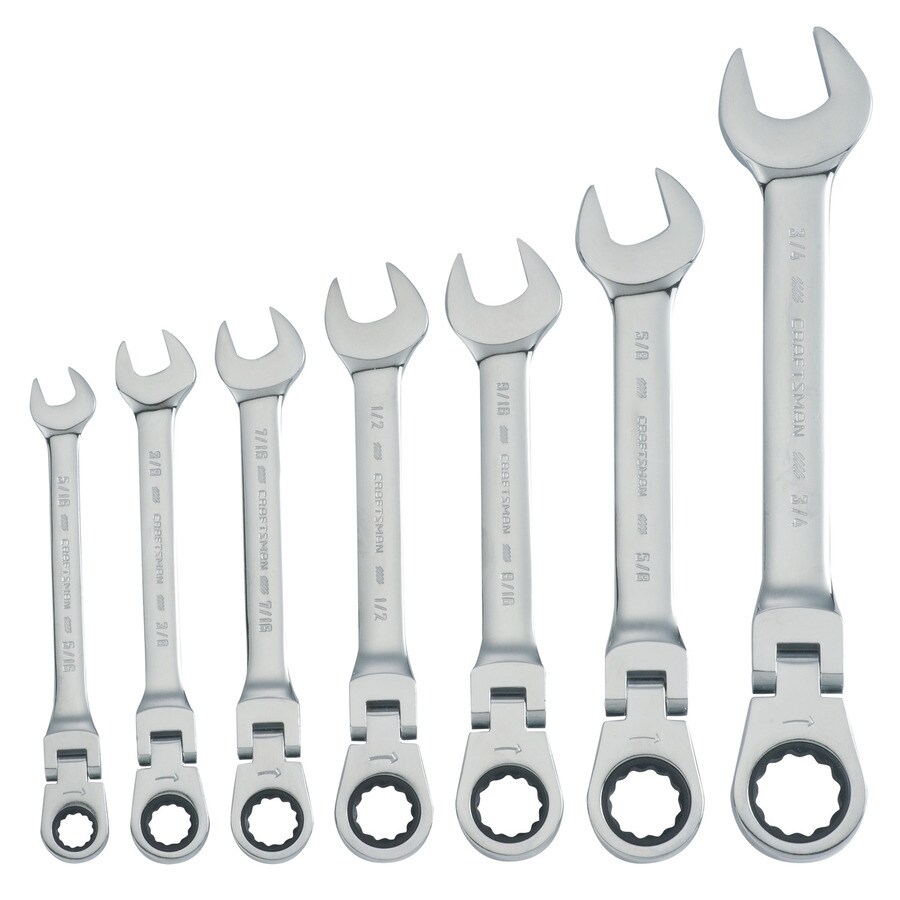 CRAFTSMAN 7-Piece SAE Flex Reversible Ratchet Set in the Ratchet ...