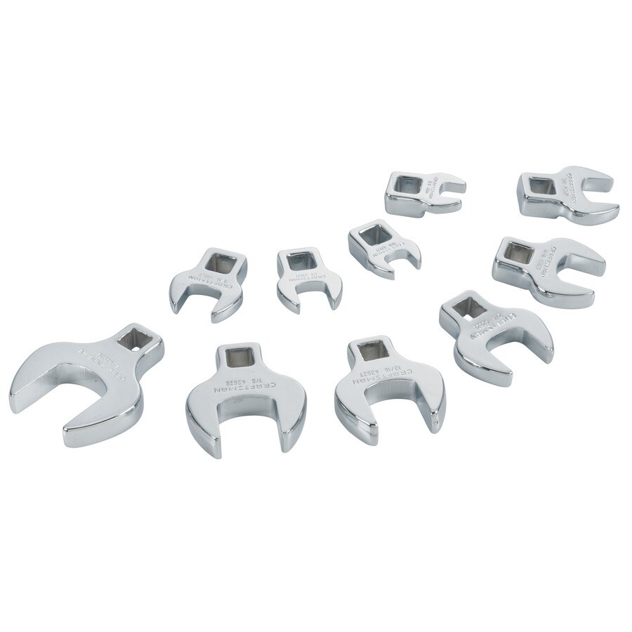 CRAFTSMAN 10Piece 3/8in 12Point Standard (SAE) Crowfoot Open End Wrench Set in the