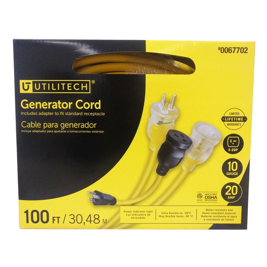 Utilitech Pro 100ft 10/3 3Prong Outdoor SJTW Heavy Duty Lighted