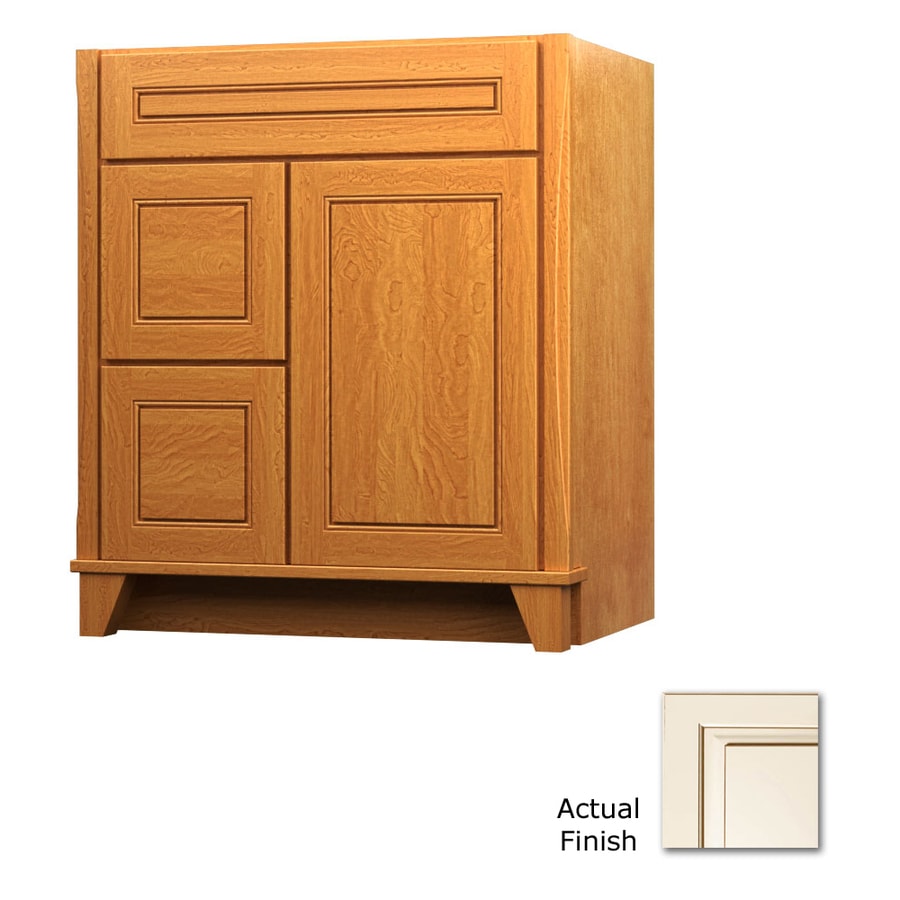 KraftMaid 36in Canvas with Cocoa Glaze Bathroom Vanity at