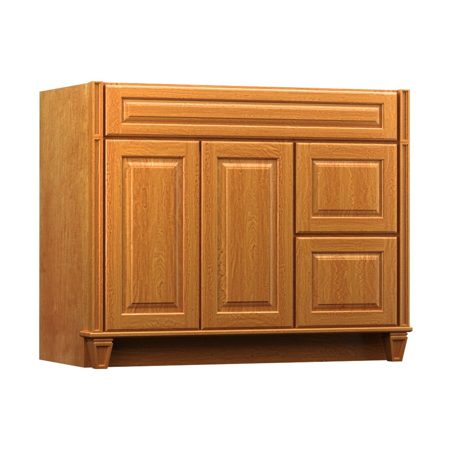 KraftMaid 42in Praline Bathroom Vanity in the Bathroom