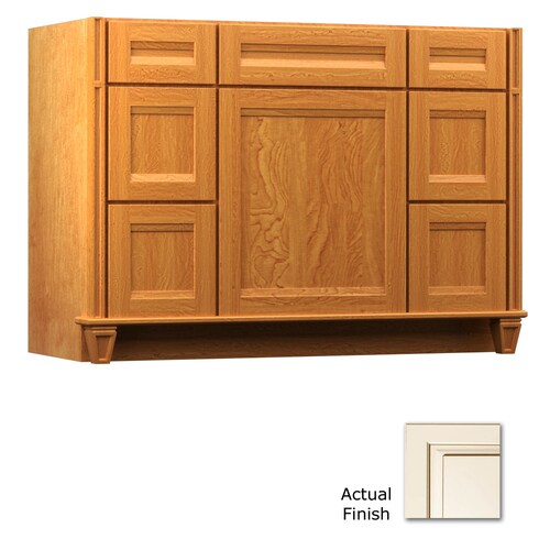 KraftMaid 48in Canvas with Cocoa Glaze Bathroom Vanity at