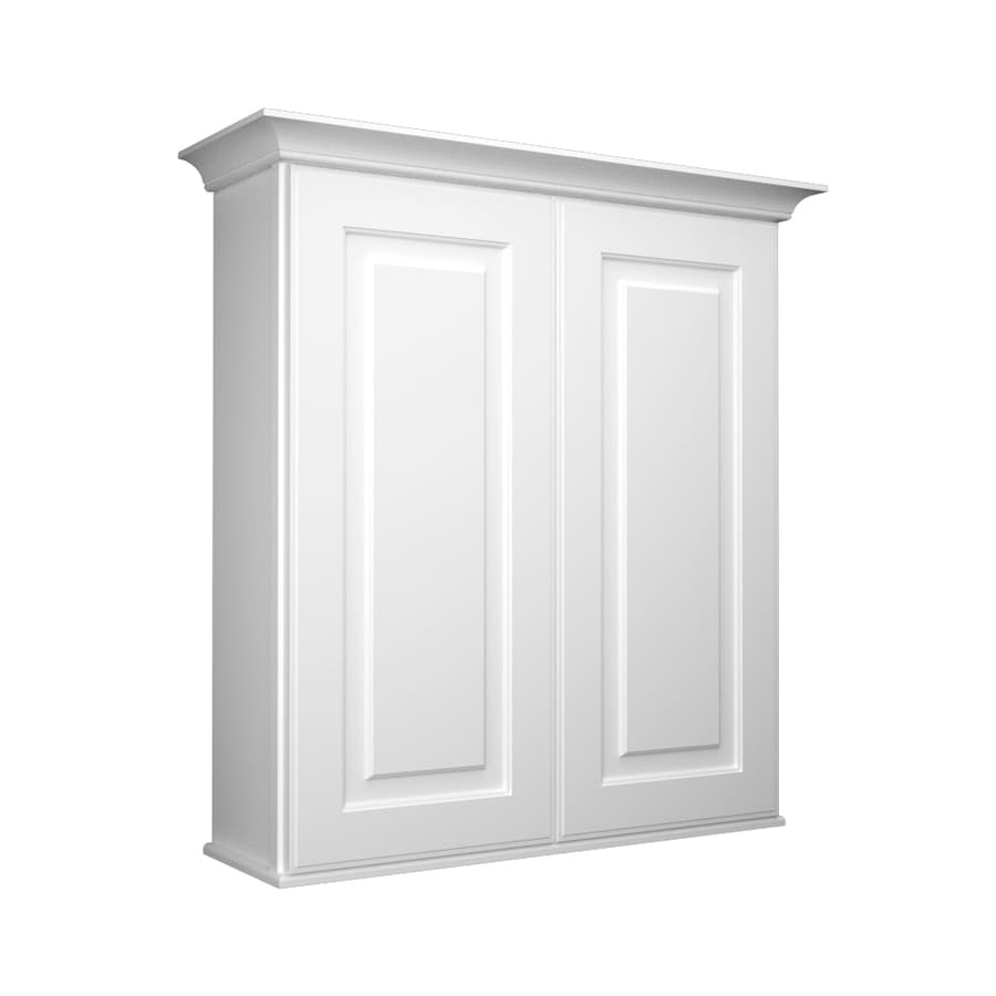 Shop KraftMaid 27-in W x 30-in H x 8-in D White Bathroom Wall ...