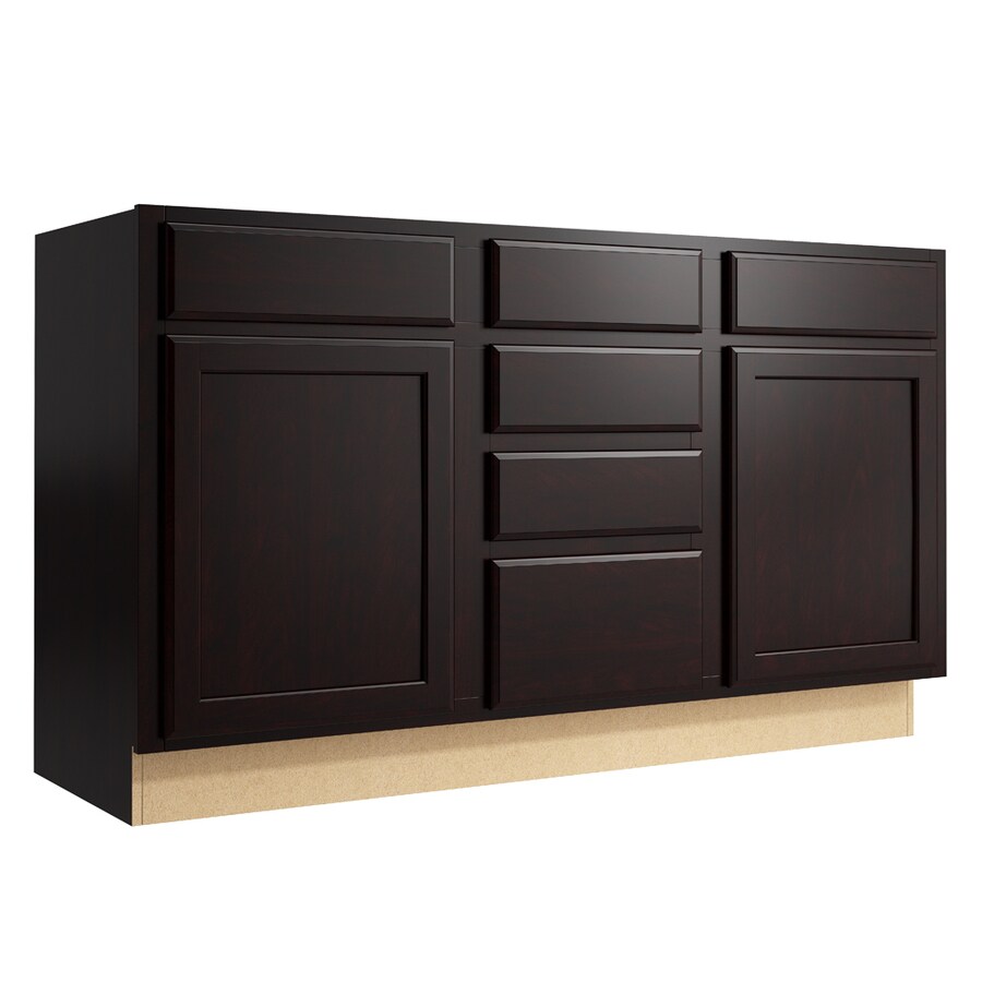 KraftMaid Momentum Kingston 60-in Kona Bathroom Vanity ...