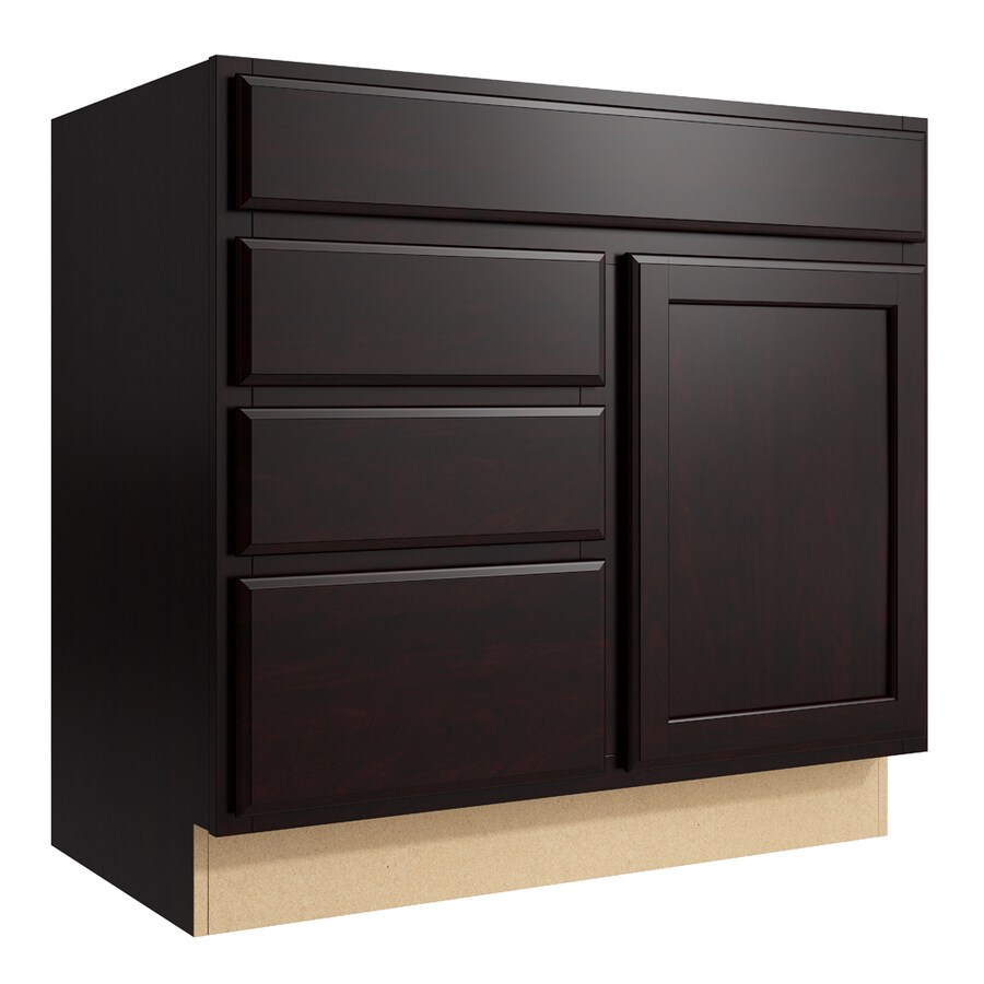 KraftMaid Momentum Kingston 36-in Kona Bathroom Vanity ...