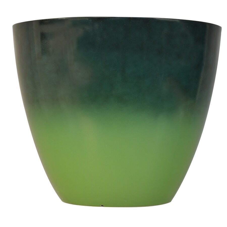 Allen + roth 17.2in x 14.45in Turquoise Green Plastic Planter at