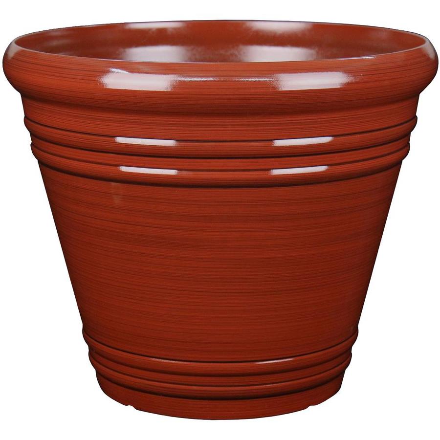 Garden Treasures 13 31 in W x 11 61 in H Red  Resin Planter  