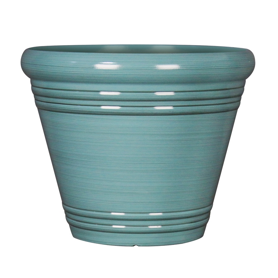 Garden Treasures 20.04in W x 17.36in H Spa Blue Resin Planter at