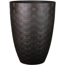 Pots Planters At Lowes Allen Roth 15 24 In W X 21 22 H Rust Resin Planter