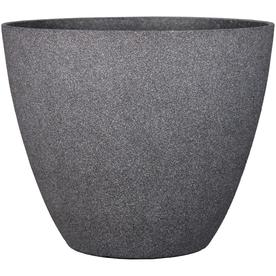 allen + roth 16.46-in W x 14.37-in H Grey Resin Planter