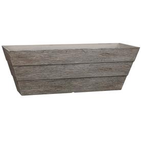 allen + roth 22.48-in W x 8.15-in H Grey Resin Planter