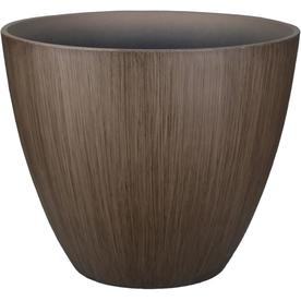 allen + roth 11.46-in W X 9.32-in H Brown Resin Planter