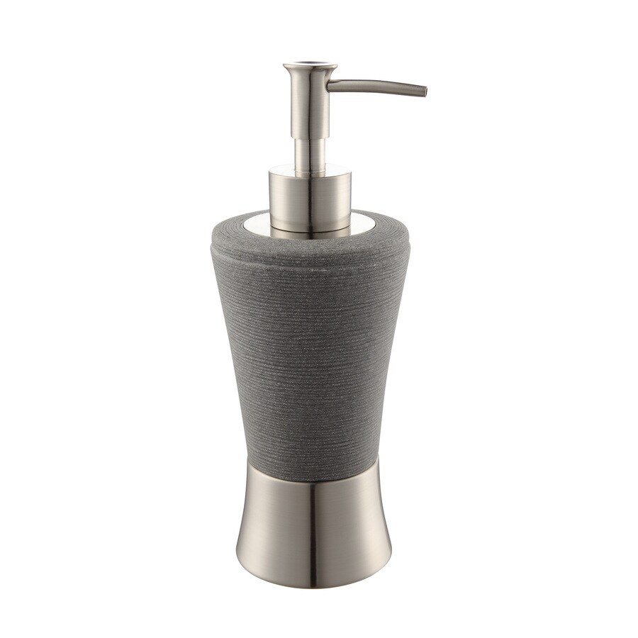 Style Selections Latimer Gray Resin With Brushed Nickel Accents Style Selections Latimer Gray Resin With Brushed Nickel Accents Soap And Lotion Dispenser