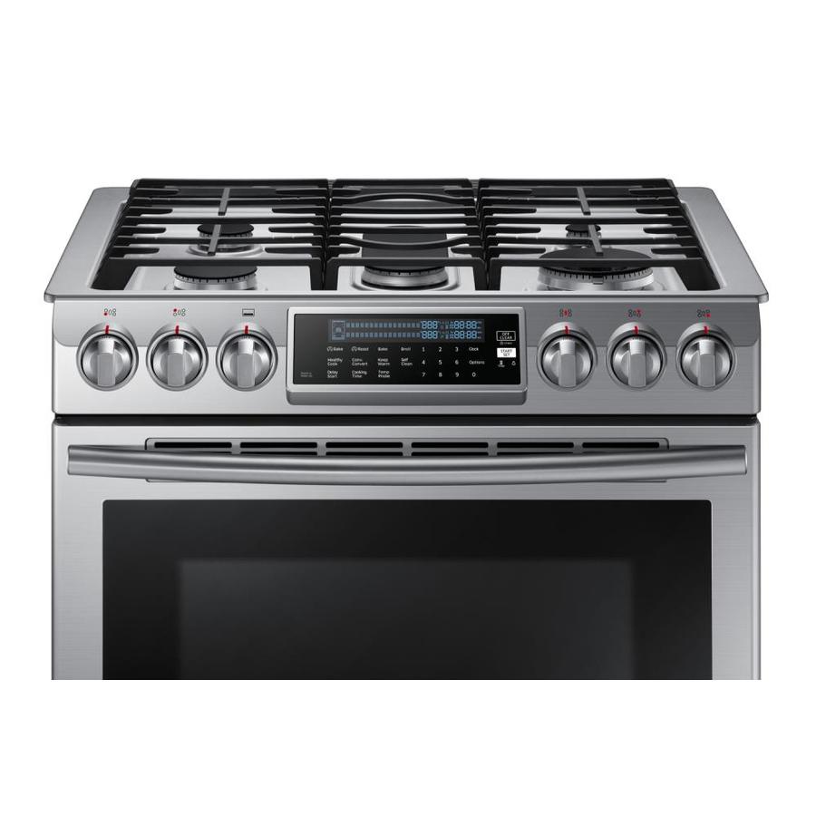 Samsung 5 Burners 5 8 Cu Ft Self Cleaning True Convection Slide In