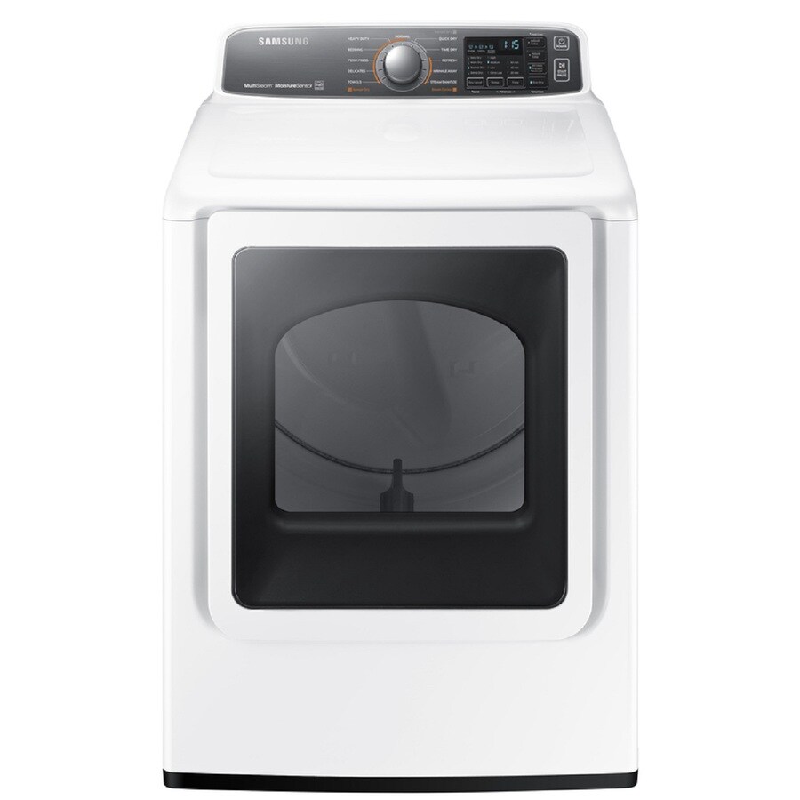 Samsung Reversible Side Swing Door Gas Dryer (White) ENERGY STAR at