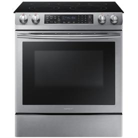 Samsung Smooth Surface 5-Element Self-cleaning Slide-In True Convection Electric Range (Stainless Steel) (Common: 30-in; Actual 31-in)