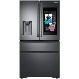 Samsung Family Hub 22.2-cu ft 4 French Door Refrigerator with Ice Maker (Fingerprint-Resistant Black Stainless Steel) ENERGY STAR