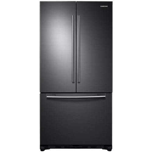 Samsung 17.5-cu ft Counter-Depth French Door Refrigerator with Ice Maker (Fingerprint-Resistant Black Stainless Steel) at Lowes.com