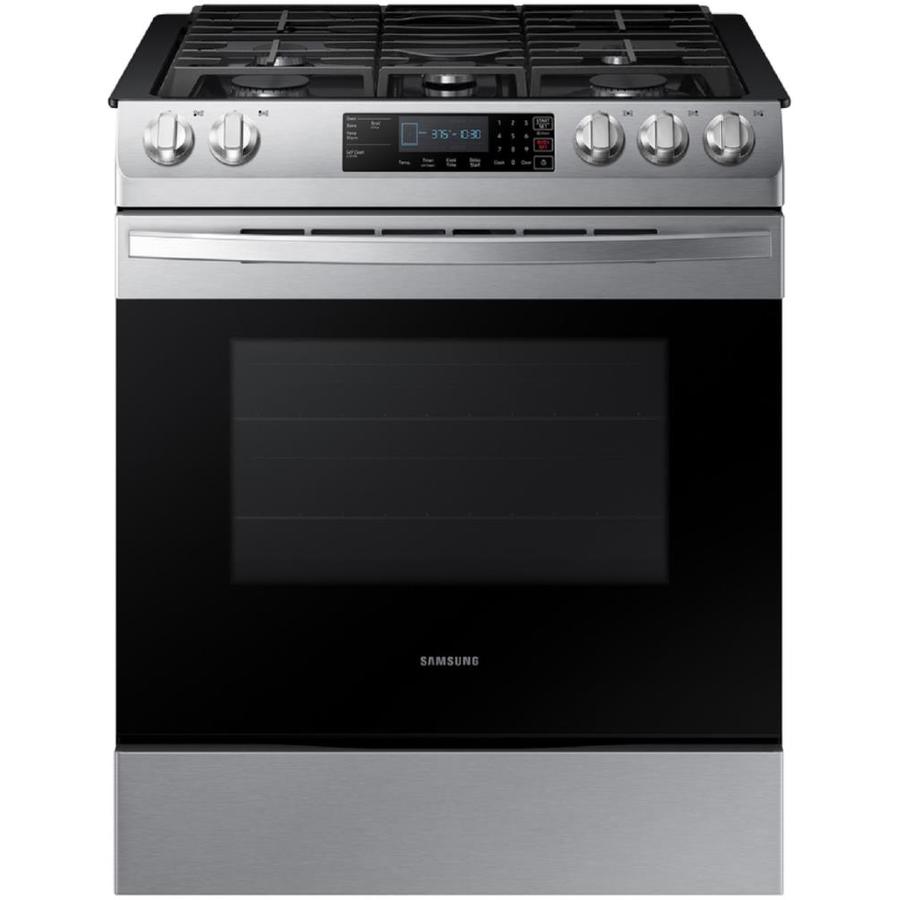 Samsung 5 Burners 5 8 Cu Ft Self Cleaning Slide In Gas Range