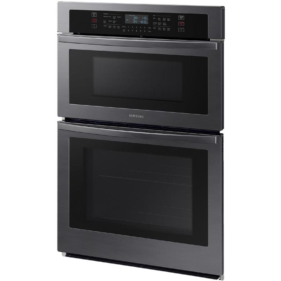 Samsung 30-in Self-Cleaning Microwave Wall Oven Combo (Black Stainless ...