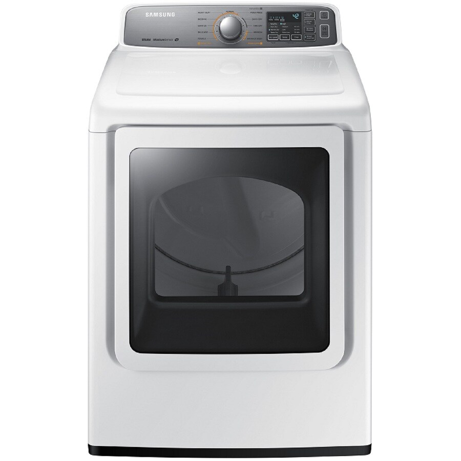 Samsung 7.4cu ft Gas Dryer with Steam Cycle (White) in the Gas Dryers