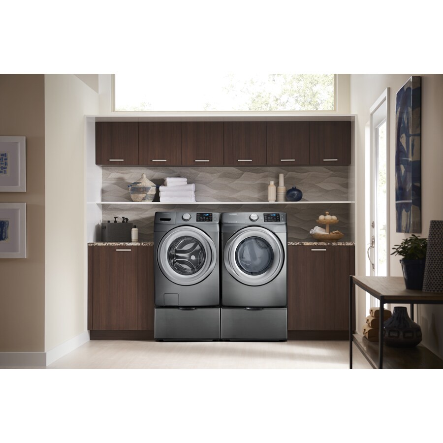 Samsung 4-cu ft High Efficiency Stackable Steam Cycle Front-Load Washer  (Merlot) ENERGY STAR at