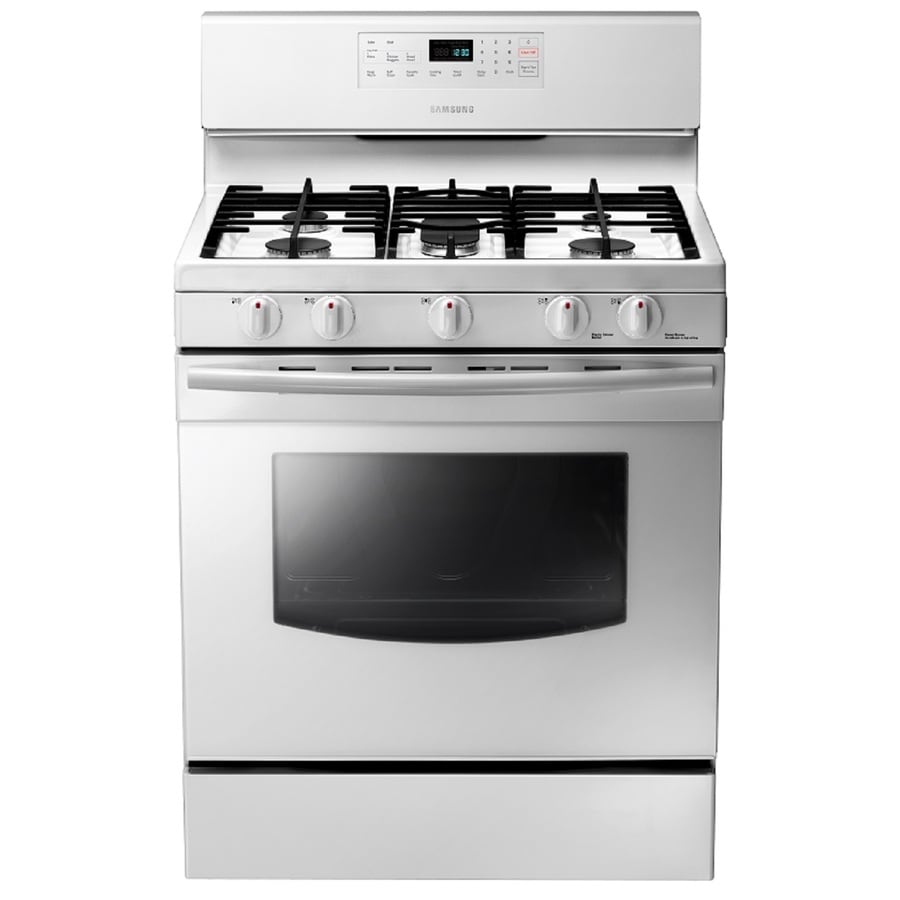 Samsung 5Burner 5.8cu ft SelfCleaning Freestanding Gas Range (White