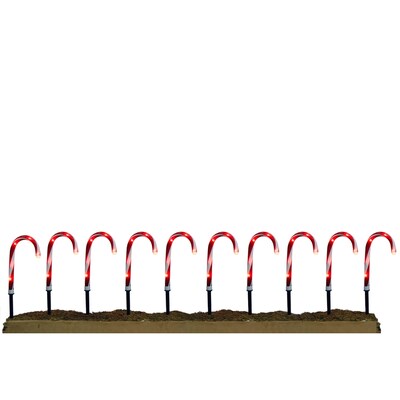 10 Marker White Candy Cane Christmas Pathway Markers 10 Marker White Candy Cane Christmas Pathway Markers