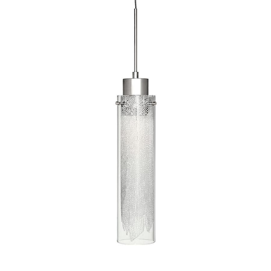 Elan Krysalis Chrome Single Modern/Contemporary Clear Glass Cylinder Integrated LED Pendant