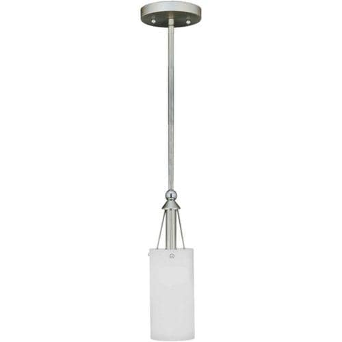 Brushed Nickel Transitional Cylinder Pendant Light in the Pendant